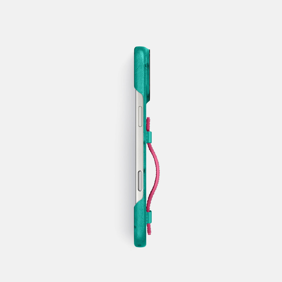 Handle Case Coloré For iPhone 18 Pro In Ostrich -3 | Turquoise-Black