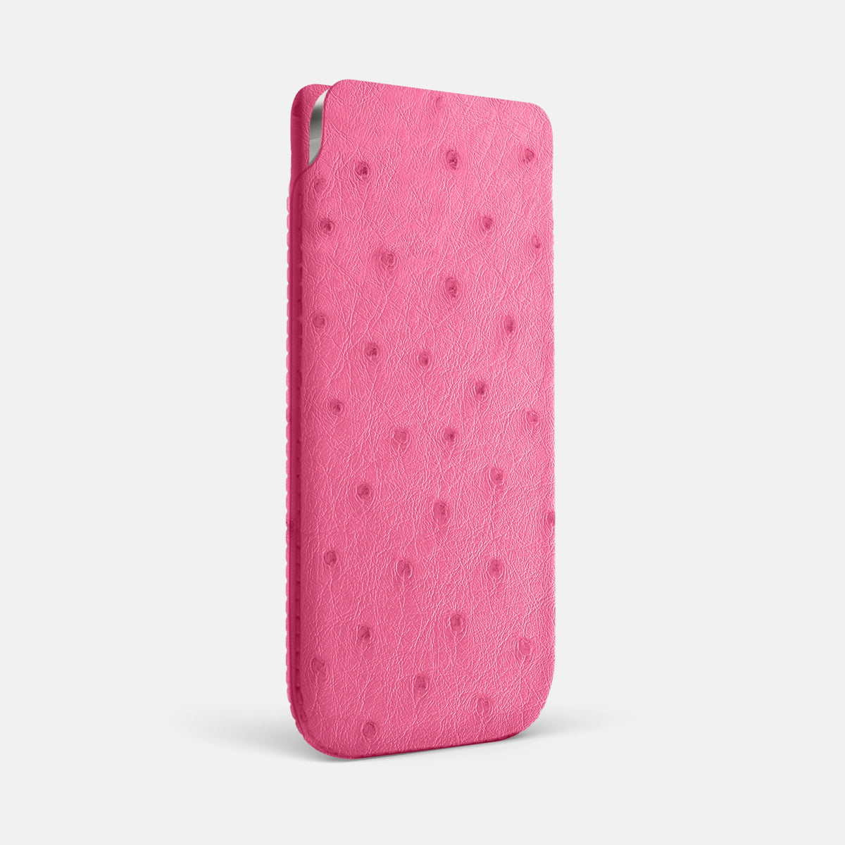 Pouch Case For iPhone 18 Pro Max In Ostrich -2 | Pink