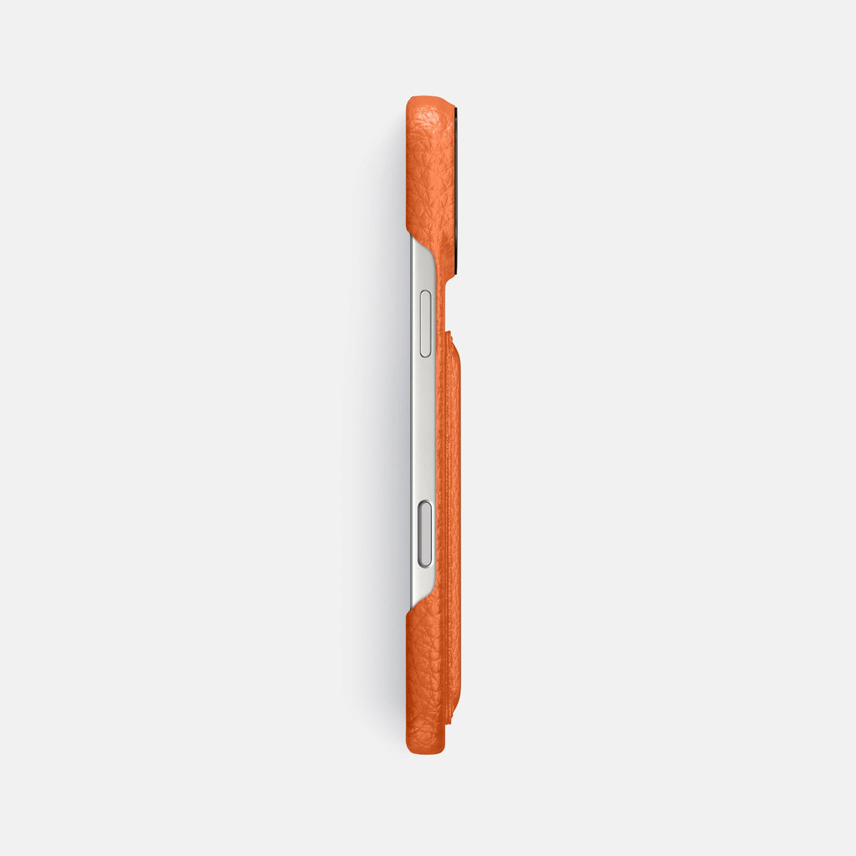 Double Card Case For iPhone 18 Pro Max In Calf -3 | Orange-Black