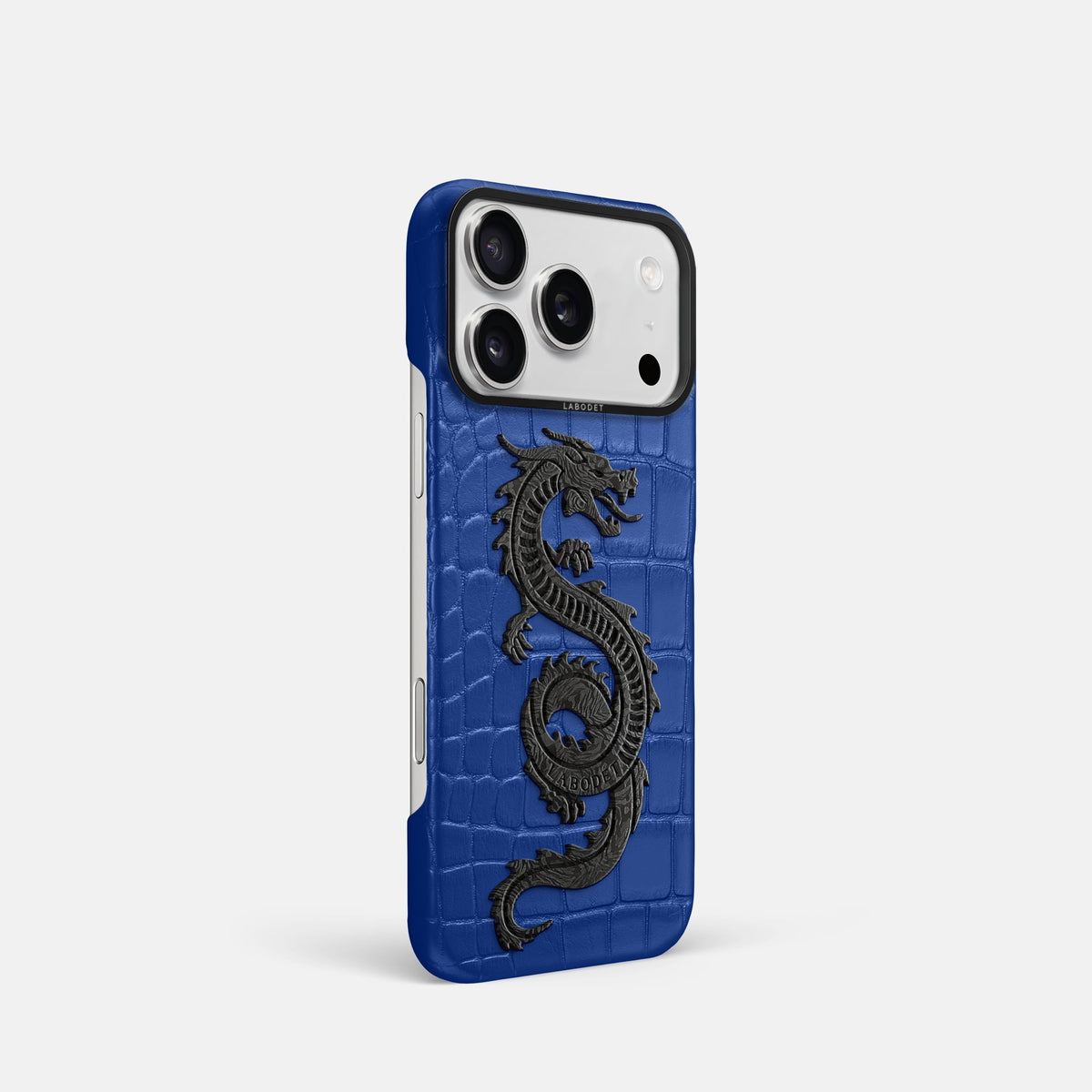 Classic Case With Carbon Dragon For iPhone 18 Pro In Alligator -2 | Royal-Blue-Black
