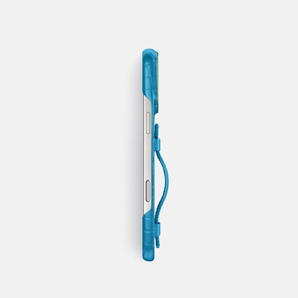 Handle Case For iPhone 18 Pro In Alligator -3 | Curaçao-Blue-Gold