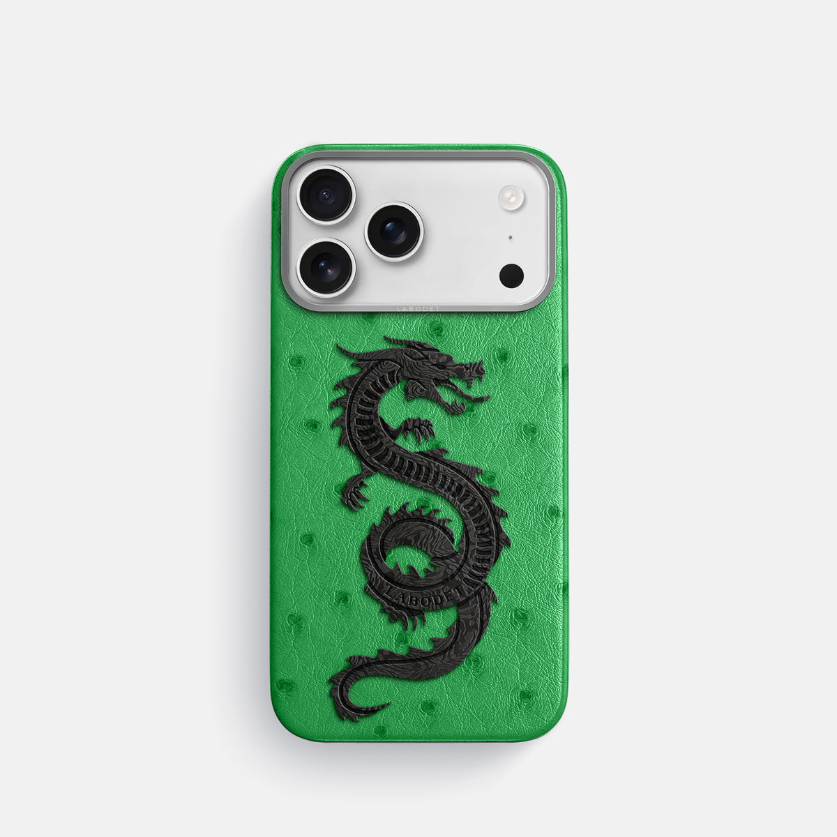 Classic Case With Carbon Dragon For iPhone 17 Pro In Ostrich -1 | Kentucky-Green-Steel