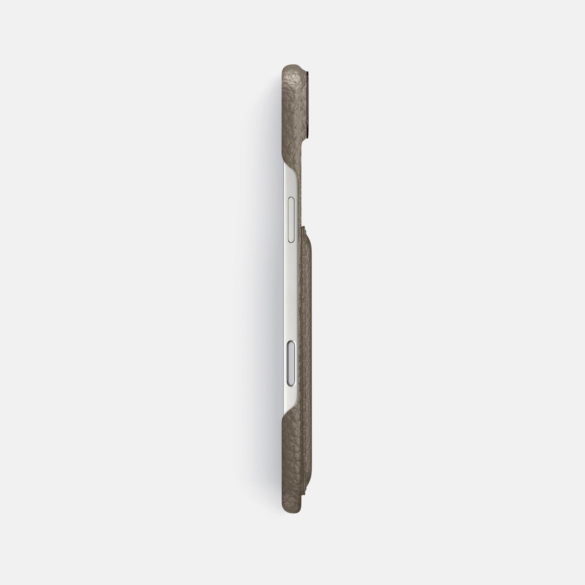 Double Card Case For iPhone 17 Air In Calf -3 | Taupe-Black