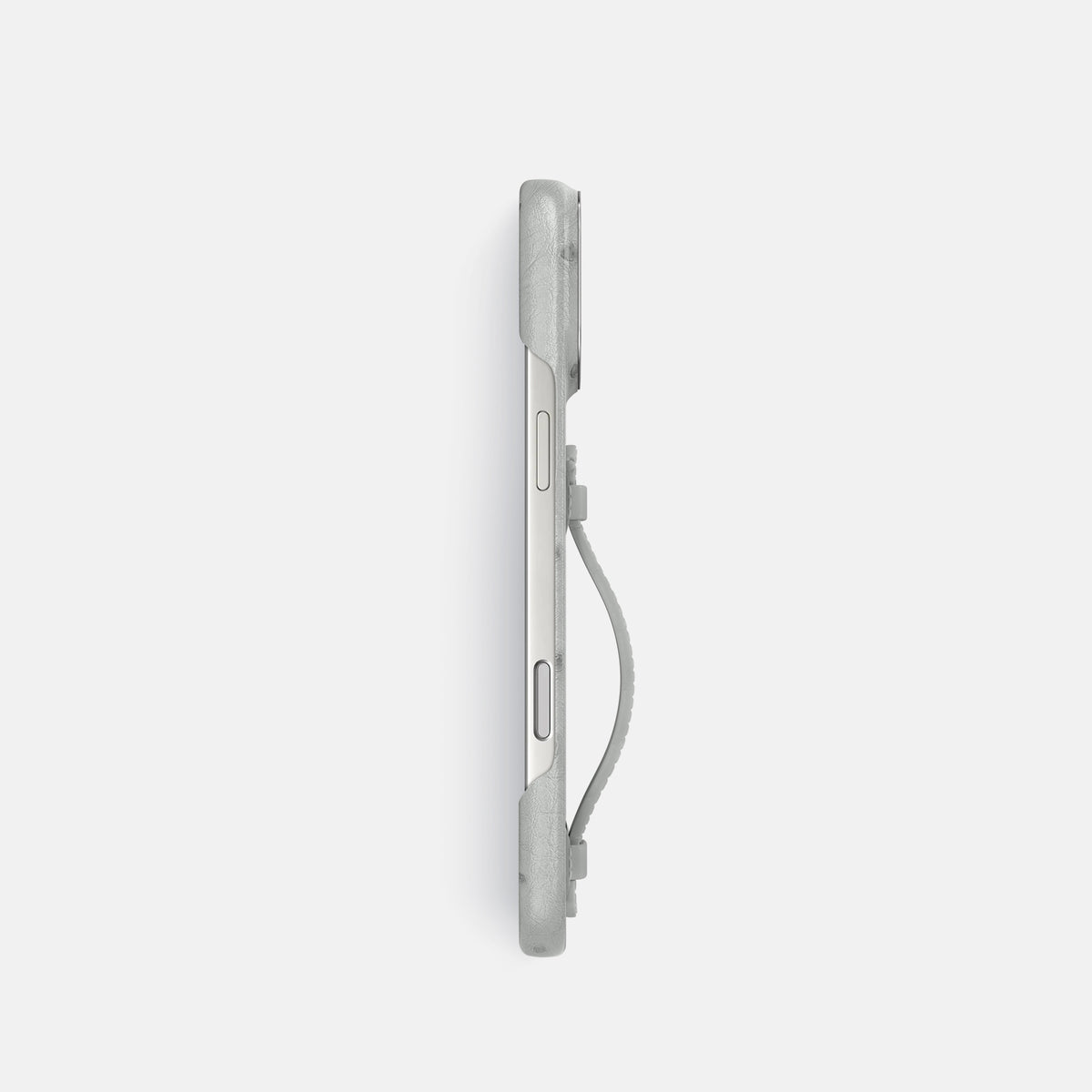 Center Handle For iPhone 17 Pro In Ostrich -2 | White-Steel