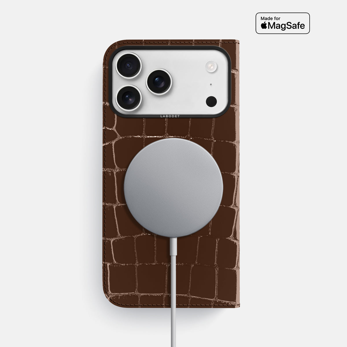 Folio Case For iPhone 17 Pro Max In Shiny Alligator -3 | Brown-Black