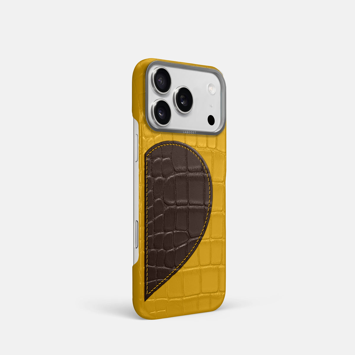 Classic Case With Half Heart - Right For iPhone 17 Pro In Alligator -2 | Yellow-Steel