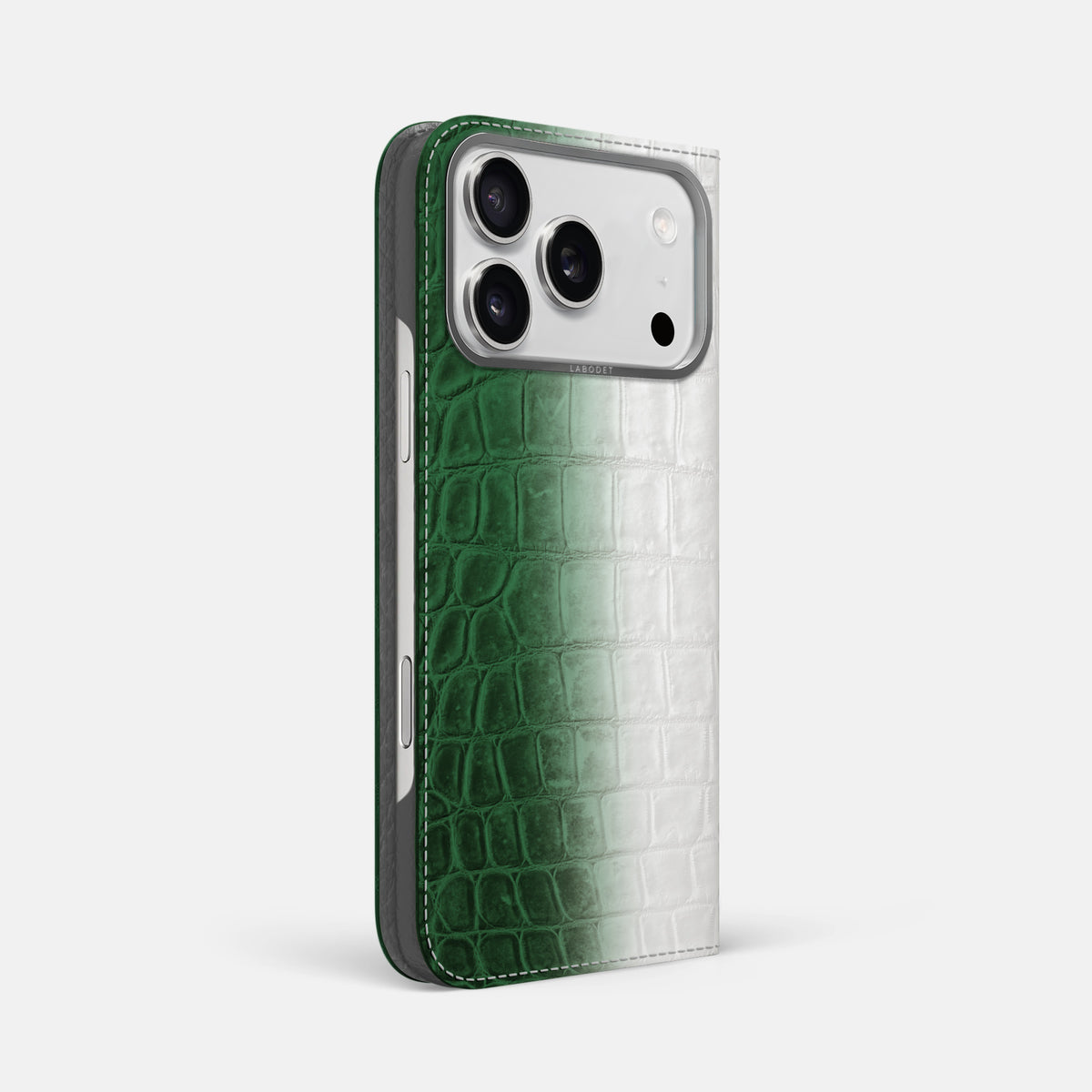 Folio Case For iPhone 17 Pro Max In Himalayan Crocodile -1 | Green-Steel