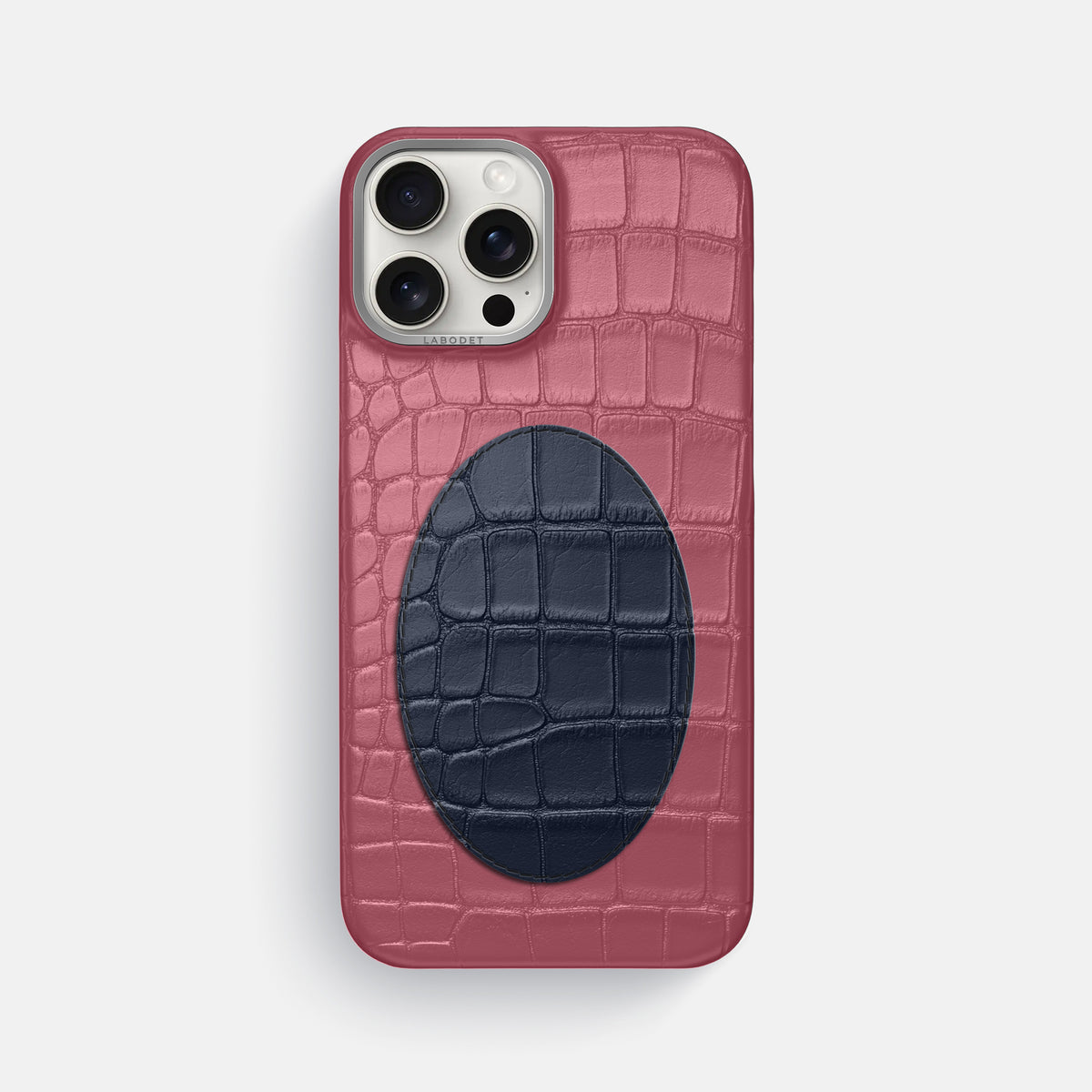 Classic Case With Oval For iPhone 16 Pro Max In Alligator -1 | Pink-Lagoon-Steel