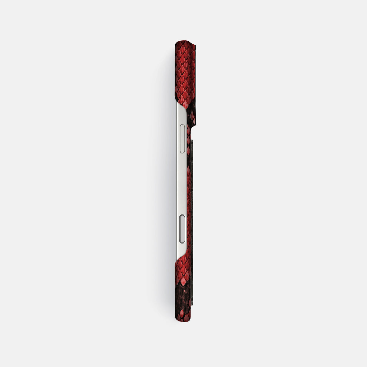 Classic Case With Carbon Dragon For iPhone 17 Pro Max In Deluxe Python -3 | Red-Black