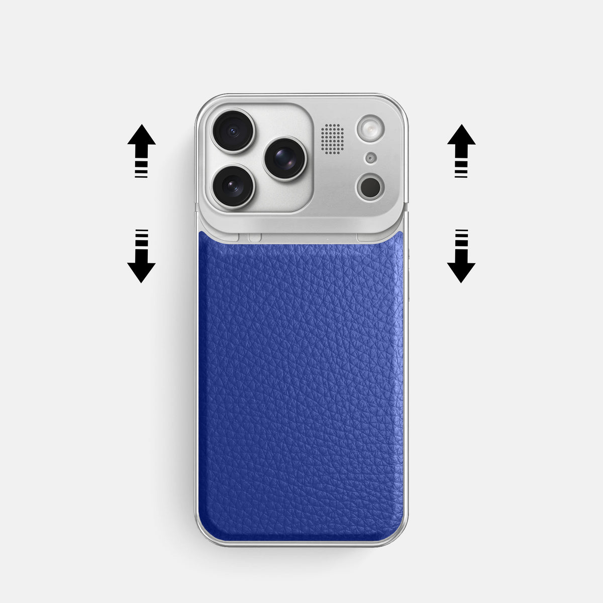 Metal Case For iPhone 17 Pro In Calf -2 | Royal-Blue-Steel