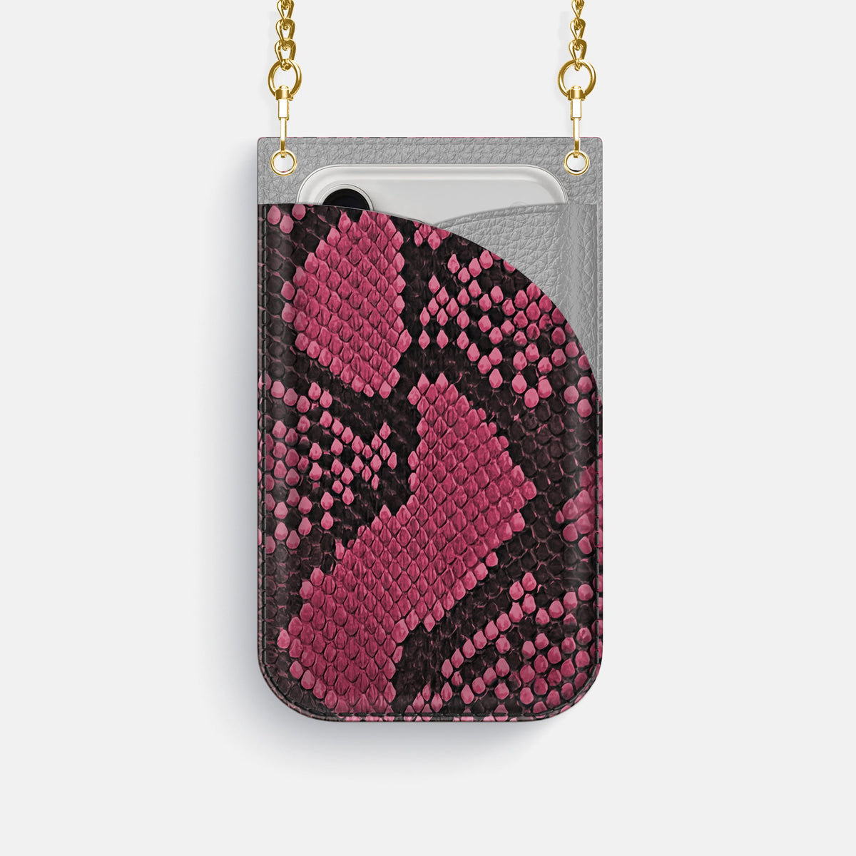 Crossbody Bag For iPhone 18 Pro In Deluxe Python -1 | Burgundy-Gold
