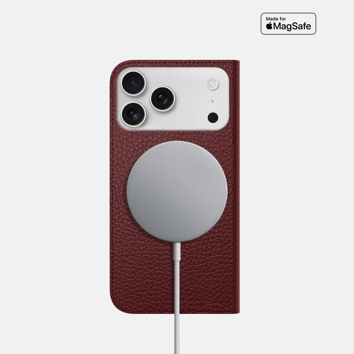 Folio Slim Case For iPhone 17 Pro In Calf -3 | Bordeaux