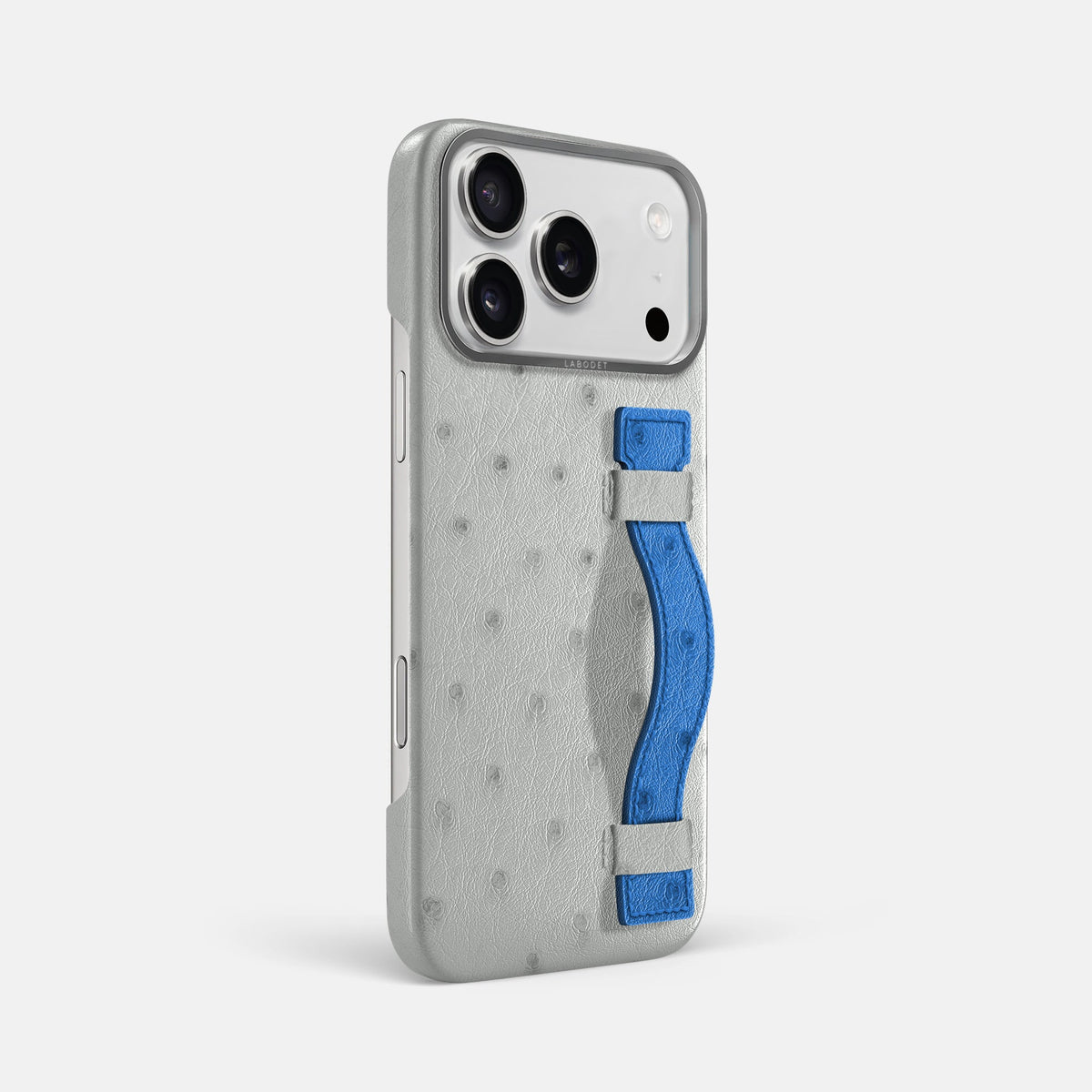 Handle Case Coloré For iPhone 18 Pro Max In Ostrich -2 | White-Steel
