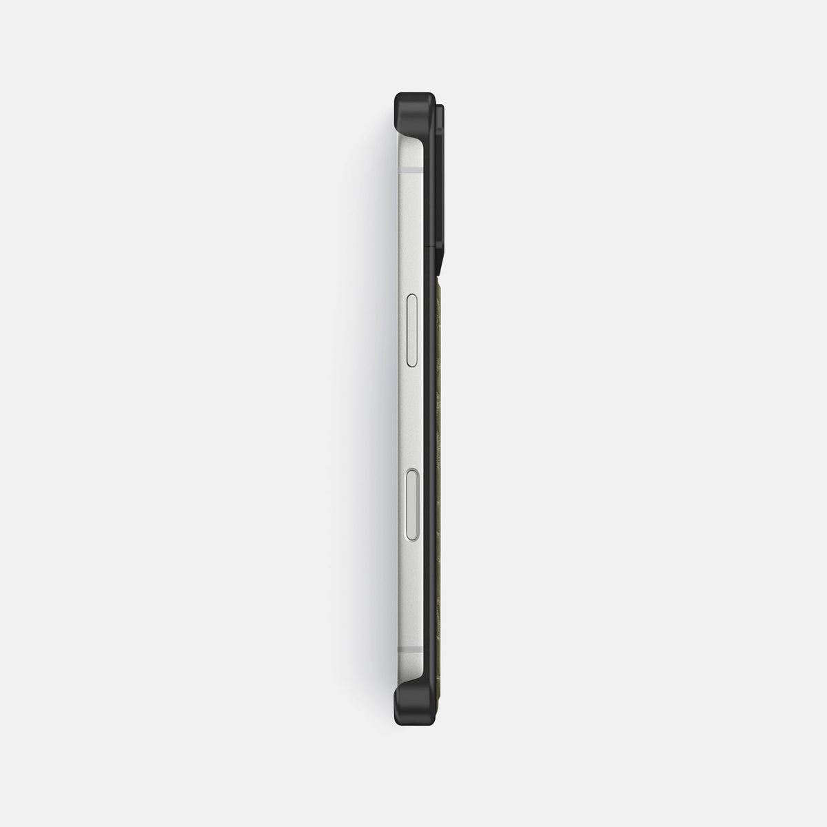 Metal Case For iPhone 18 Pro Max In Alligator -3 | Kaki-Green-Black