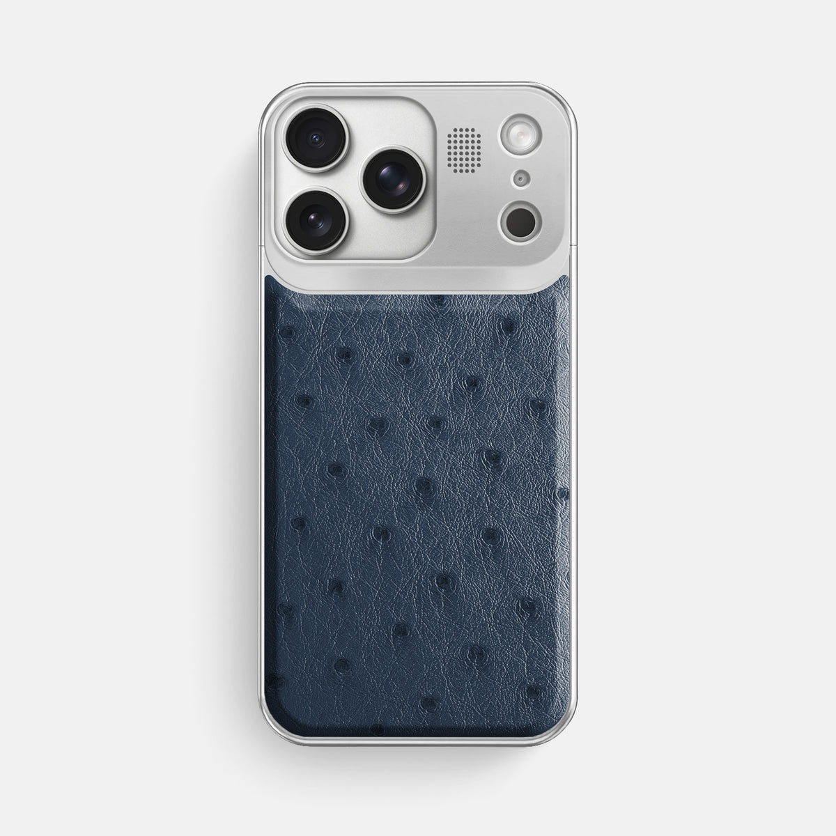 Metal Case For iPhone 17 Pro Max In Ostrich -1 | Navy-Blue-Steel
