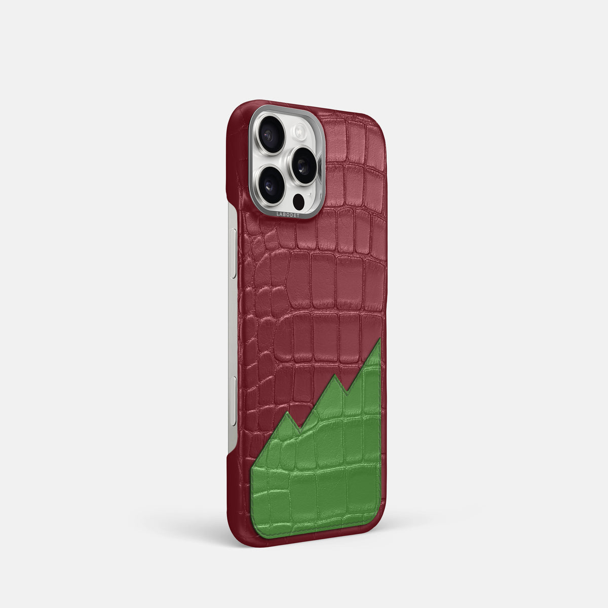 Classic Case With UpOnly For iPhone 16 Pro In Alligator -2 | Burgundy-Steel