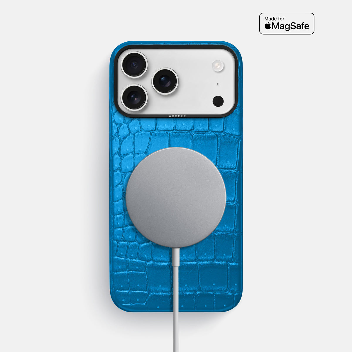 Classic Case For iPhone 17 Pro Max In Porosus Crocodile -5 | Blue-Lagoon-Black