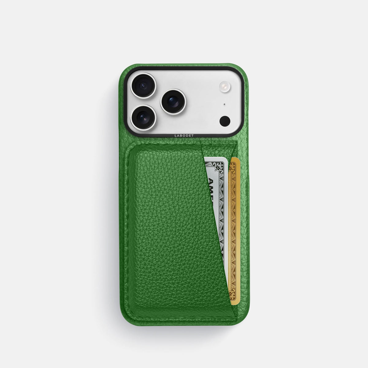Double Card Case For iPhone 18 Pro In Calf -1 | Herb-Black