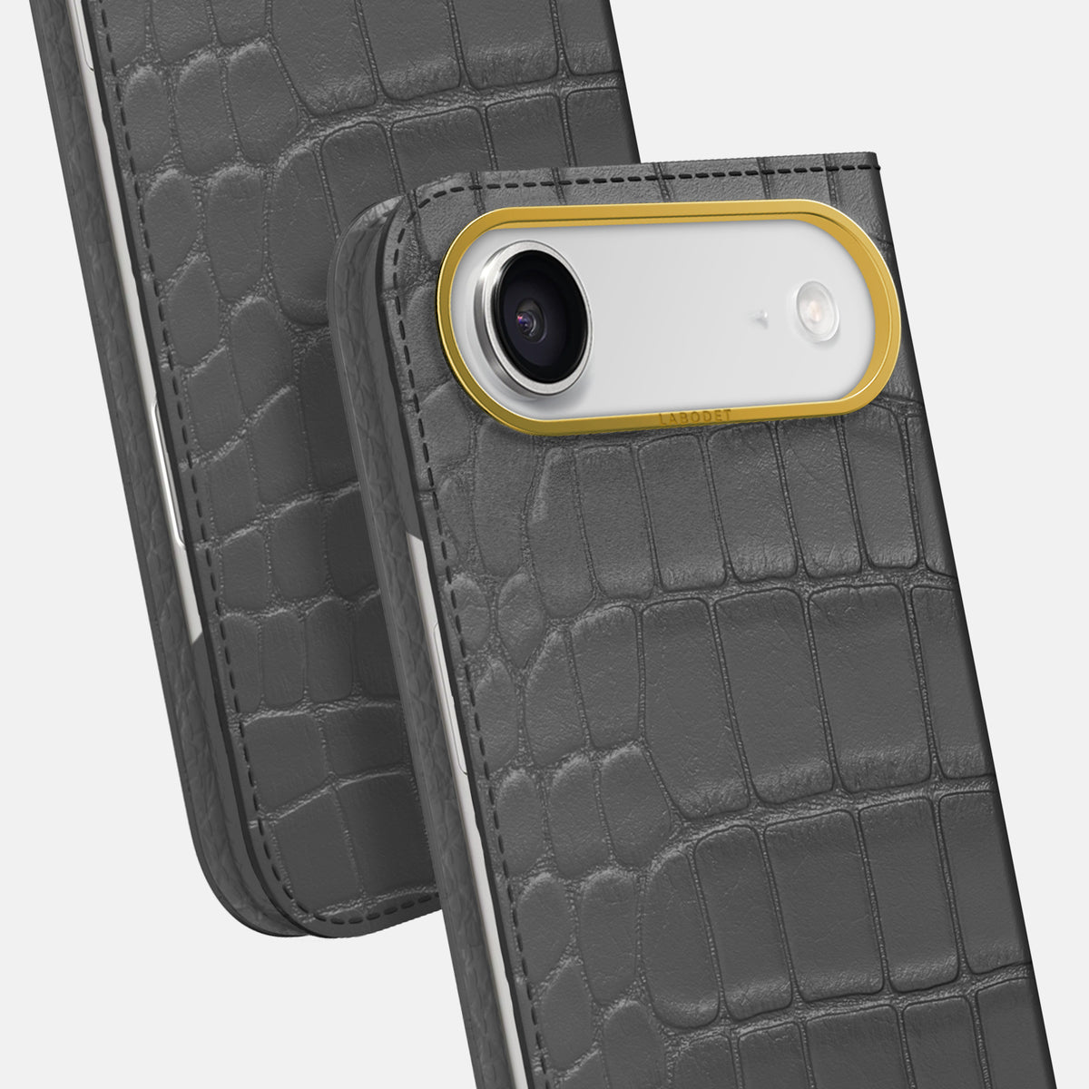 Folio Case For iPhone 17 Air In Alligator -5 | Grey-Gold