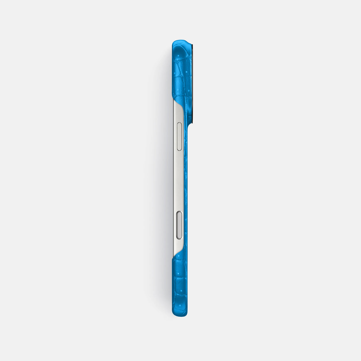 Classic Case For iPhone 17 Pro Max In Porosus Crocodile -3 | Blue-Lagoon-Black