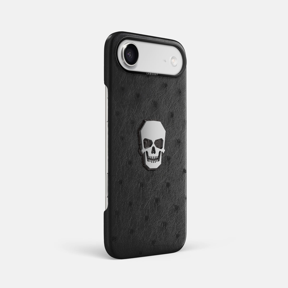 Classic Case With Titanium Skull For iPhone 17 Air In Ostrich -2 | Black-Black