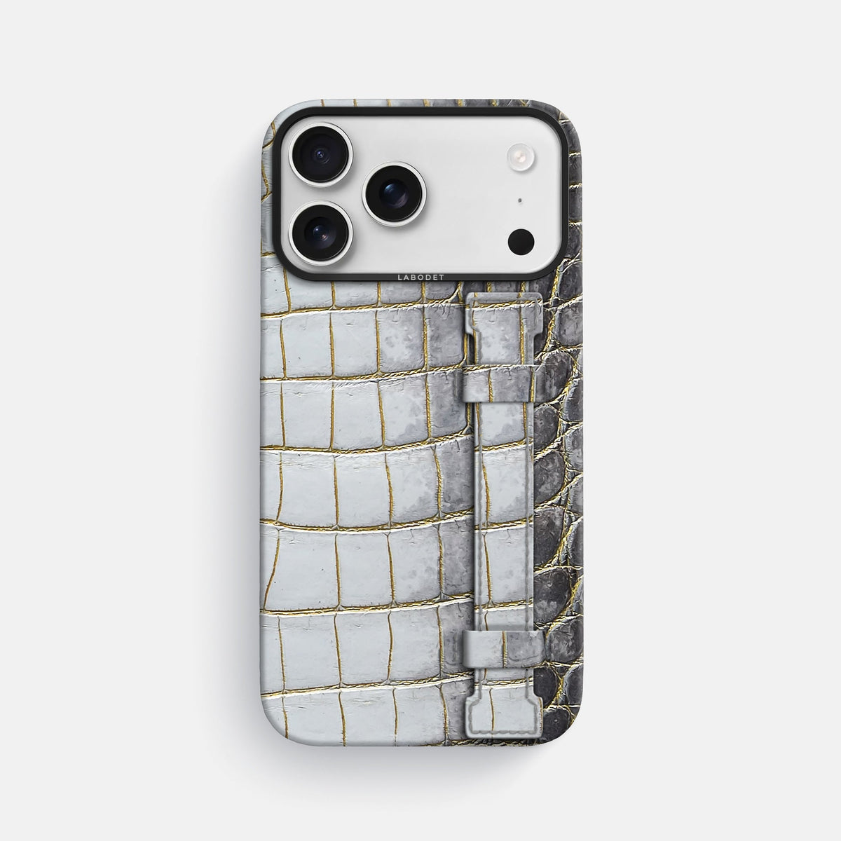 Handle Case For iPhone 18 Pro Max In Himalayan Crocodile -1 | Gold-Black