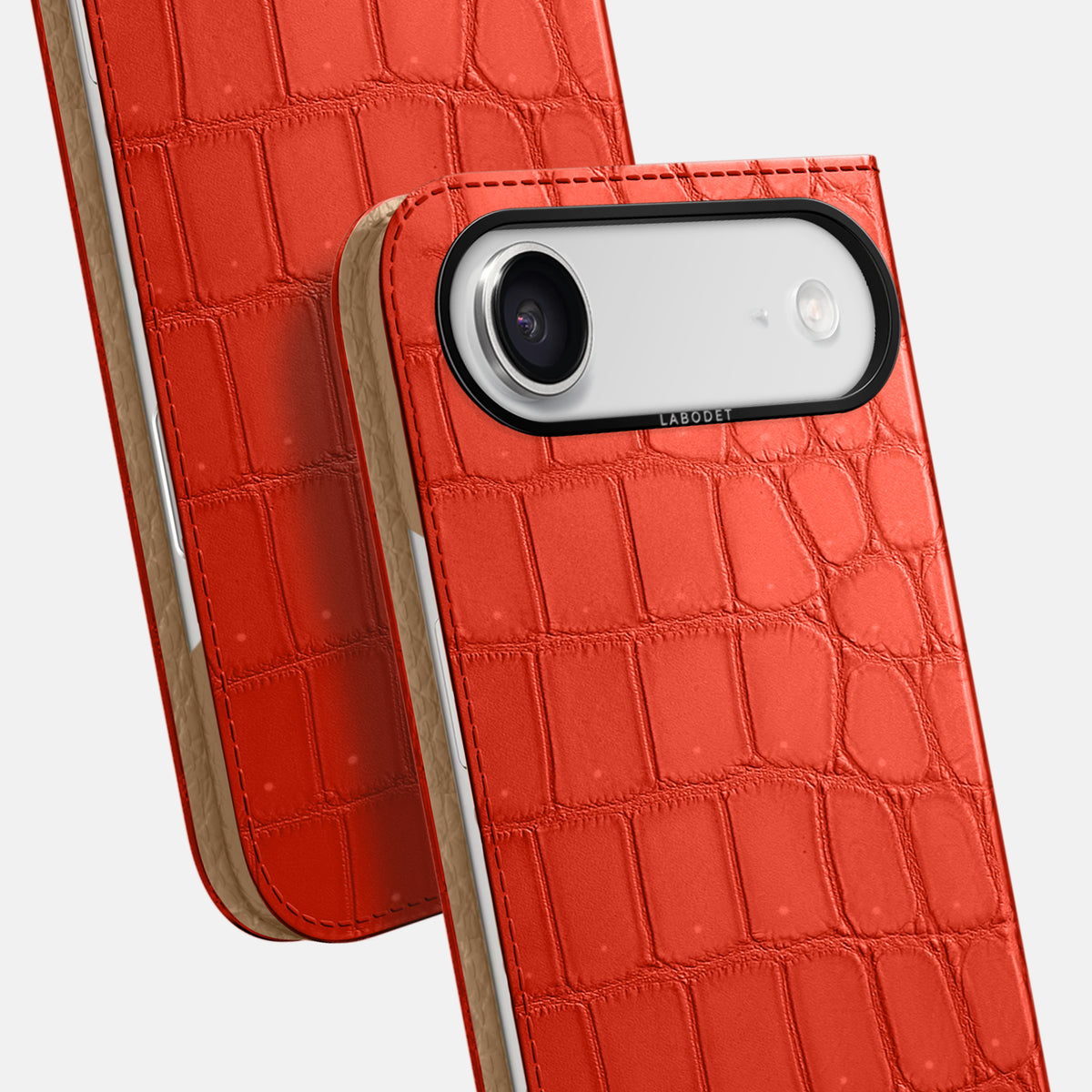 Folio Case For iPhone 17 Air In Porosus Crocodile -5 | Rust-Black