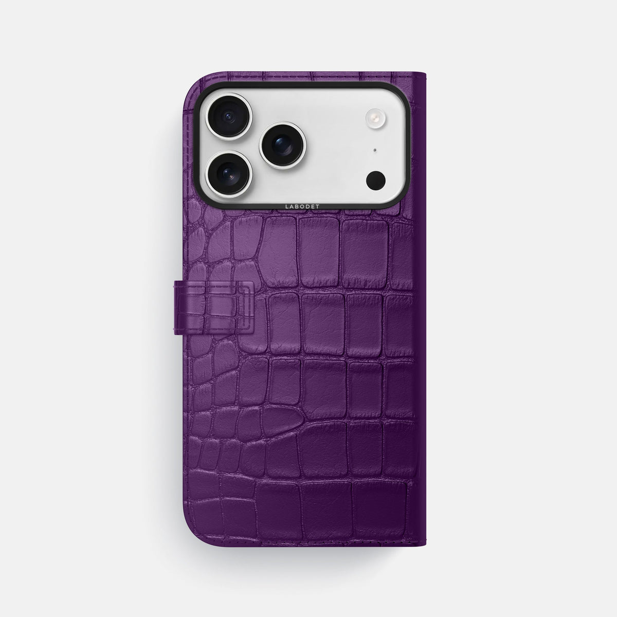 Folio Case with Clasp For iPhone 18 Pro Max In Alligator -3 | Purple-Black
