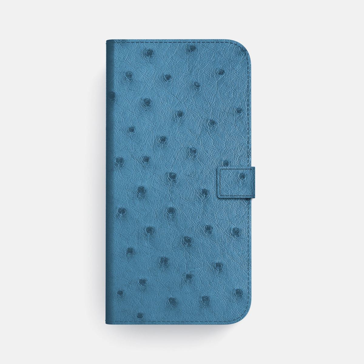 Folio Case with Clasp For iPhone 18 Pro Max In Ostrich -4 | Blue-Jeans-Black