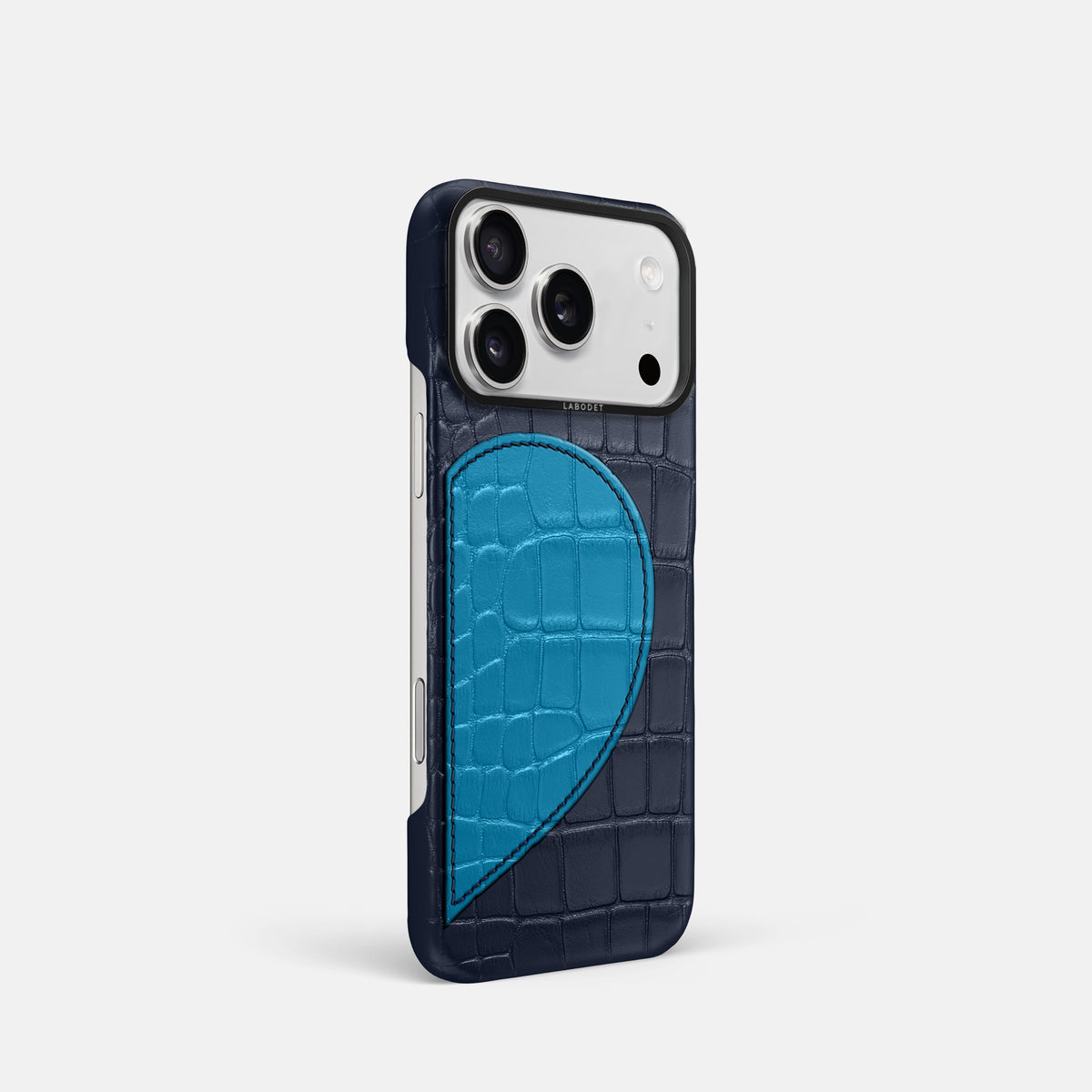 Classic Case With Half Heart - Right For iPhone 17 Pro In Alligator -2 | Navy-Blue-Black