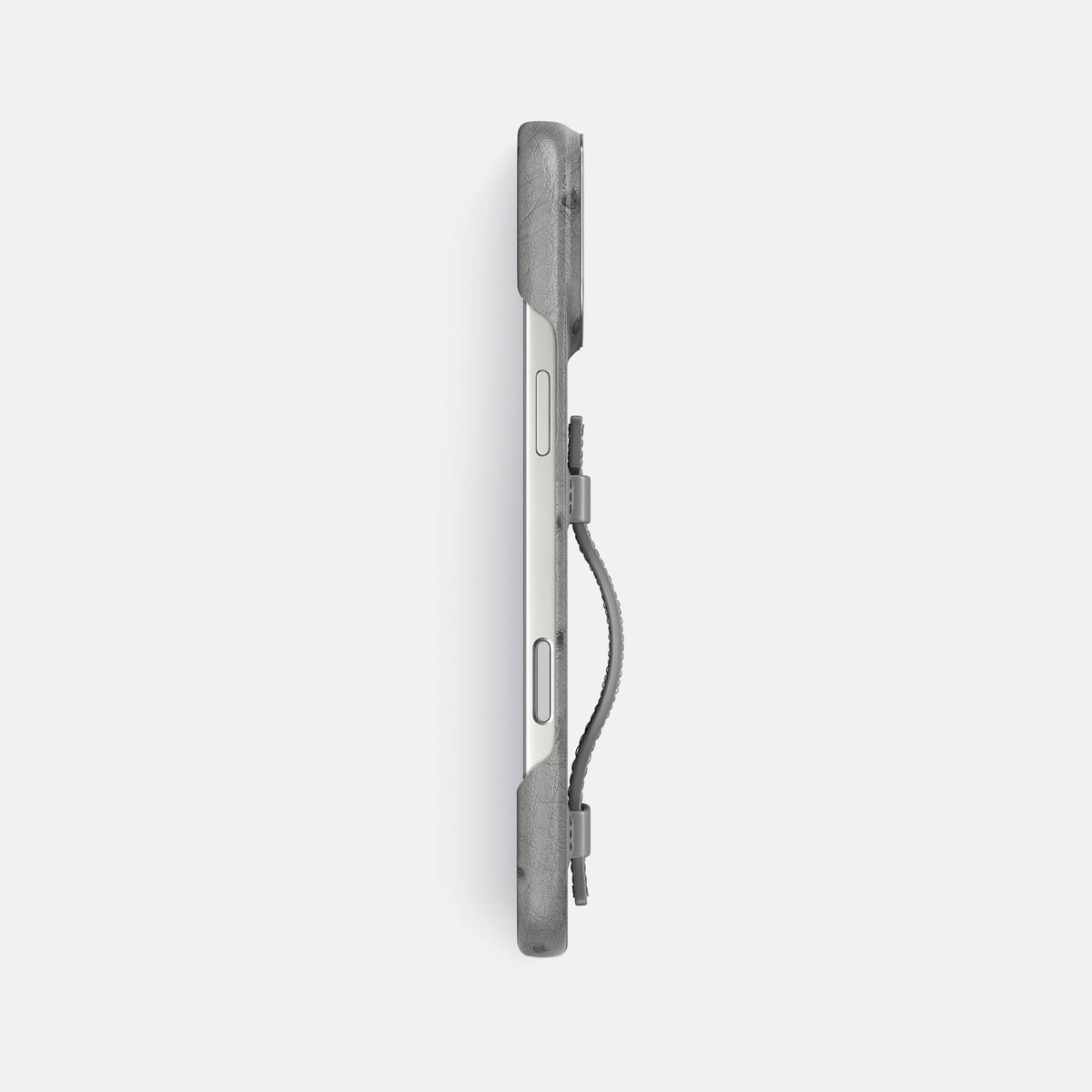 Handle Case For iPhone 18 Pro Max In Ostrich -3 | Silver-Steel