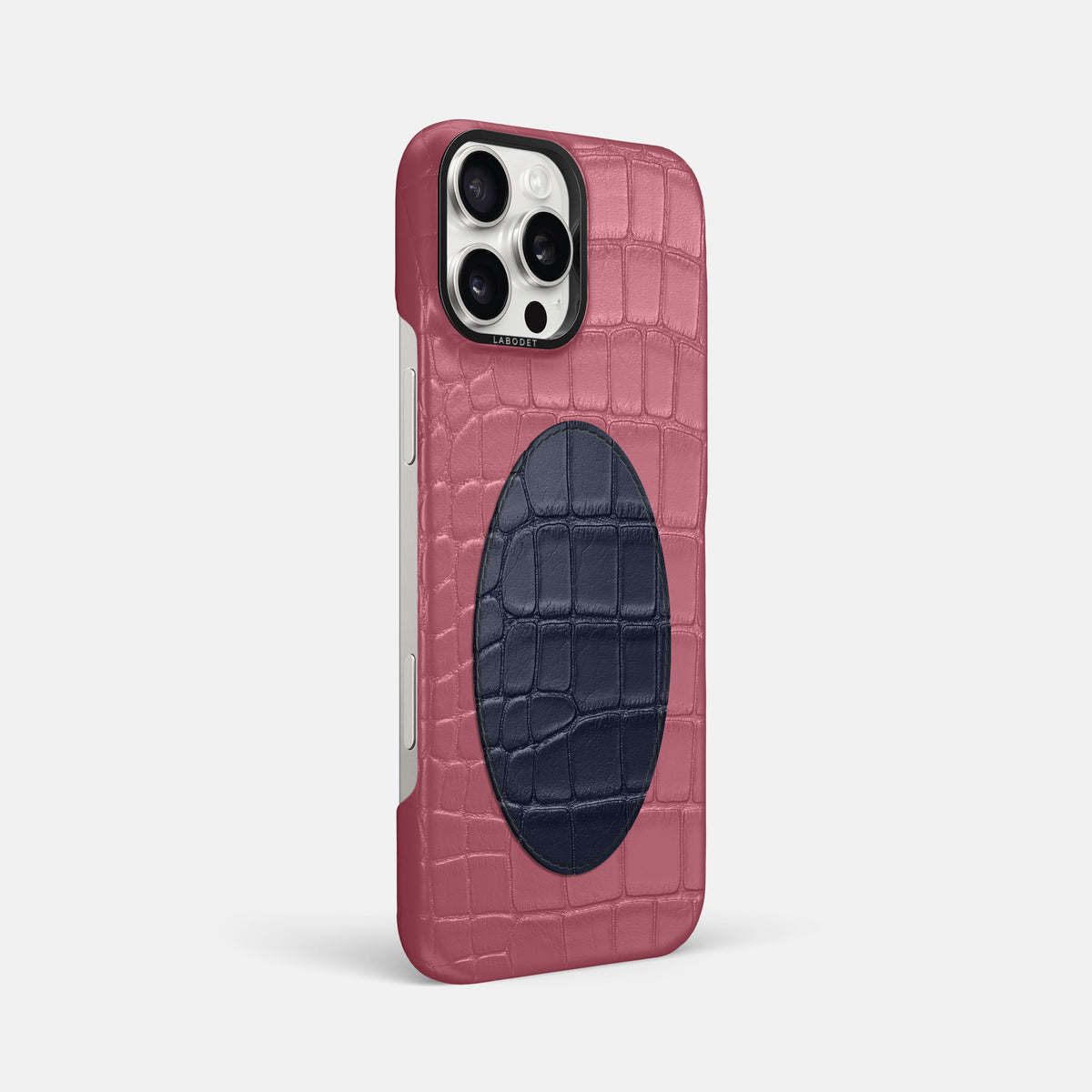 Classic Case With Oval For iPhone 16 Pro Max In Alligator -2 | Pink-Lagoon-Black