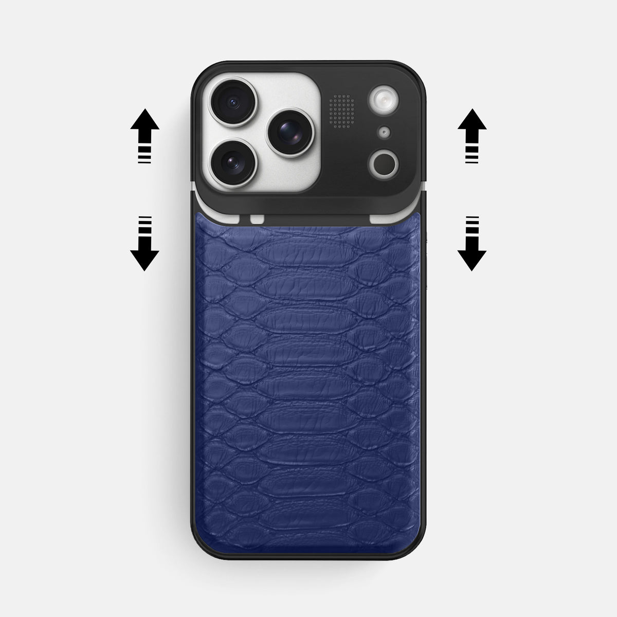 Metal Case For iPhone 17 Pro Max In Python -2 | Royal-Blue-Black