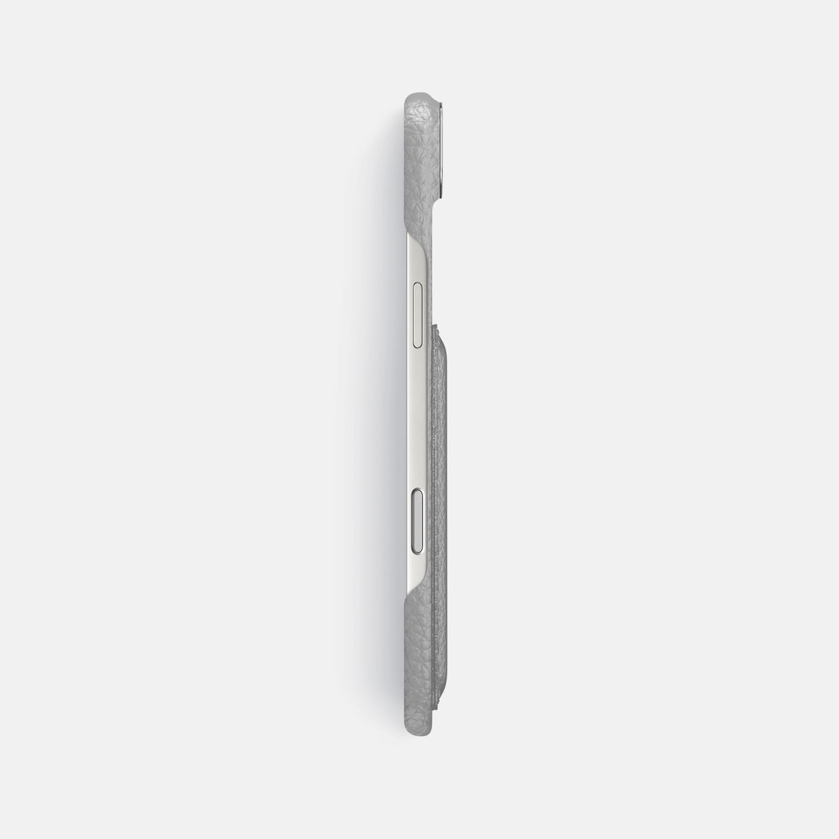 Double Card Case For iPhone 17 Air In Calf -3 | Nuage-Steel