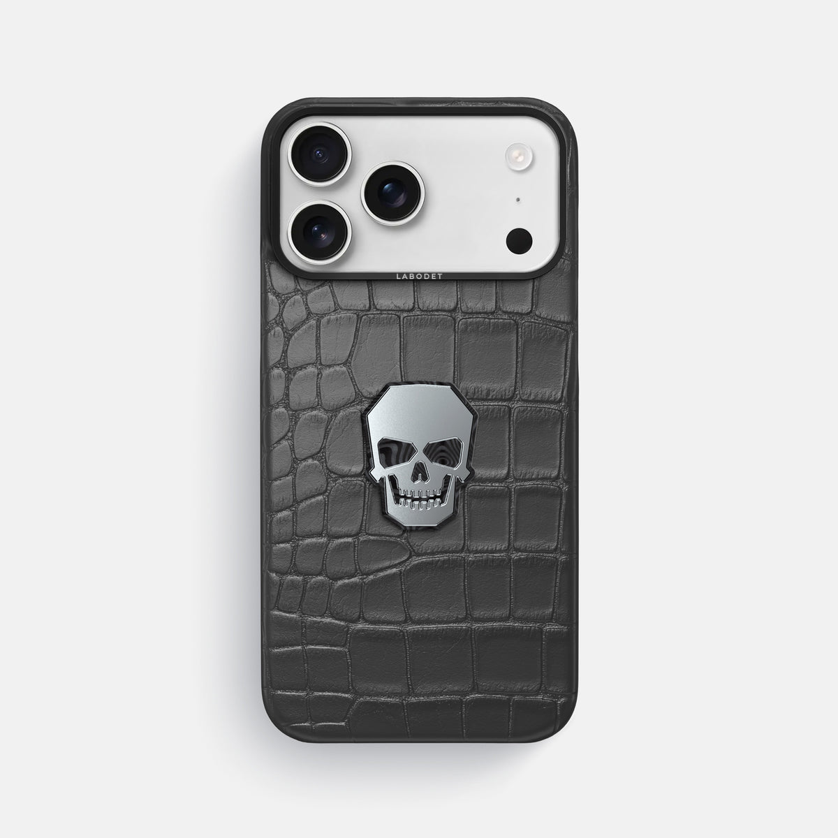 Classic Case With Titanium Skull For iPhone 17 Pro Max In Alligator -1 | Grey-Black