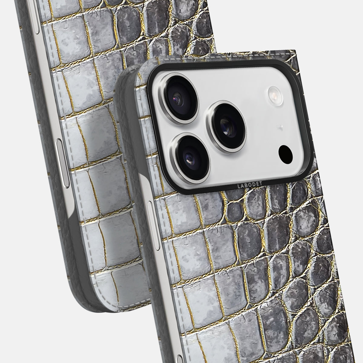Folio Case For iPhone 17 Pro Max In Himalayan Crocodile -5 | Gold-Black