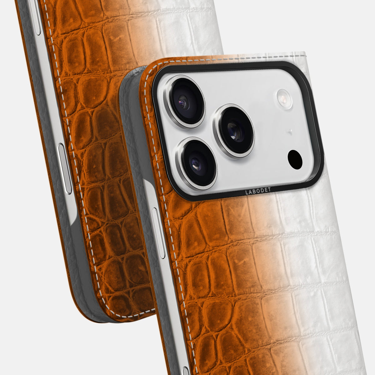 Folio Case For iPhone 18 Pro Max In Himalayan Crocodile -5 | Orange-Black
