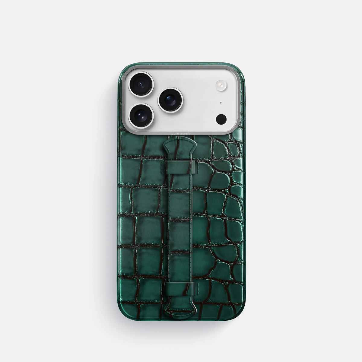 Center Handle For iPhone 17 Pro In Patina Alligator -1 | Green-Steel
