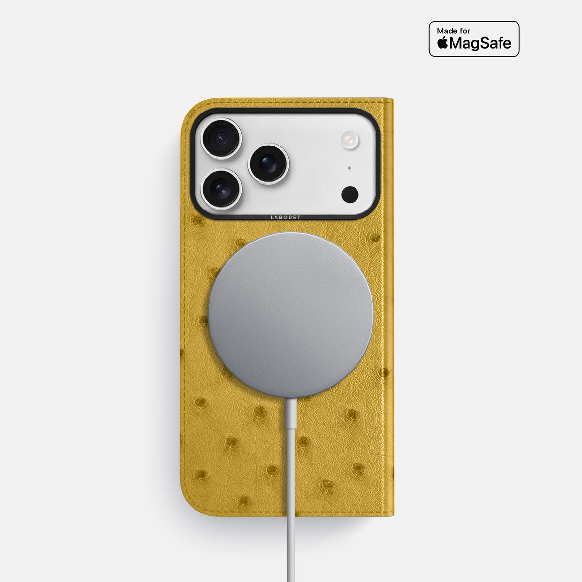 Folio Case For iPhone 17 Pro In Ostrich -3 | Gold-Black