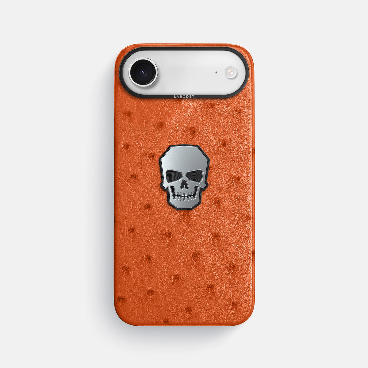 Classic Case With Titanium Skull For iPhone 17 Air In Ostrich -1 | Orange-Black