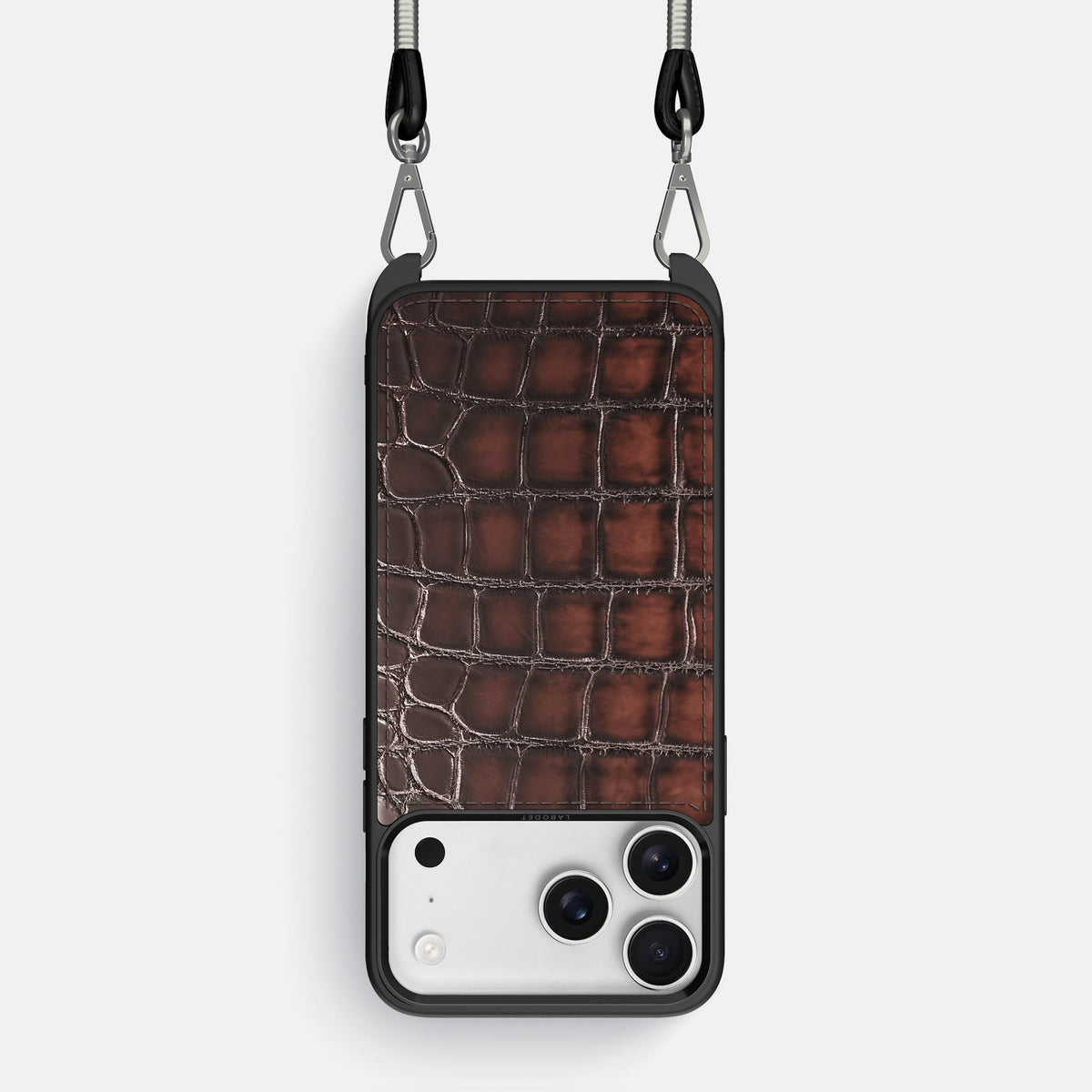 Crossbody Sport Case For iPhone 18 Pro In Patina Alligator -1 | Havana-Brown