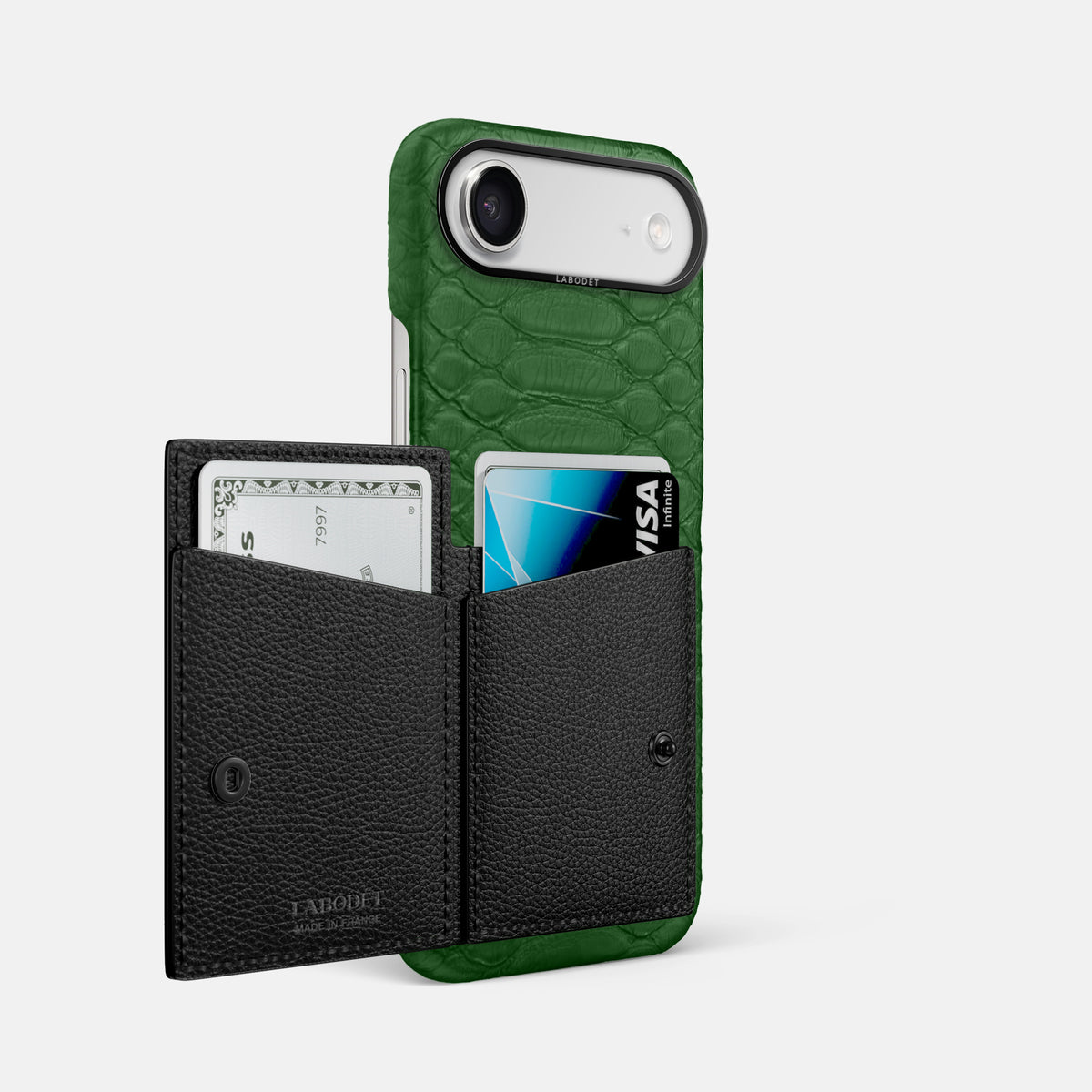 Bi-Fold Case For iPhone 17 Air In Python -2 | Green-Black