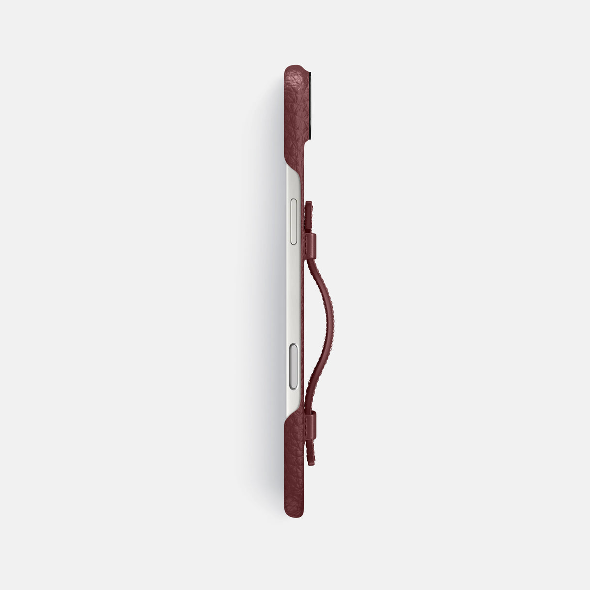 Handle Case For iPhone 17 Air In Calf -3 | Bordeaux-Black