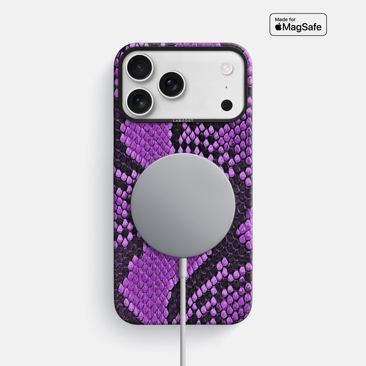 Classic Case For iPhone 17 Pro Max In Deluxe Python -5 | Purple-Black