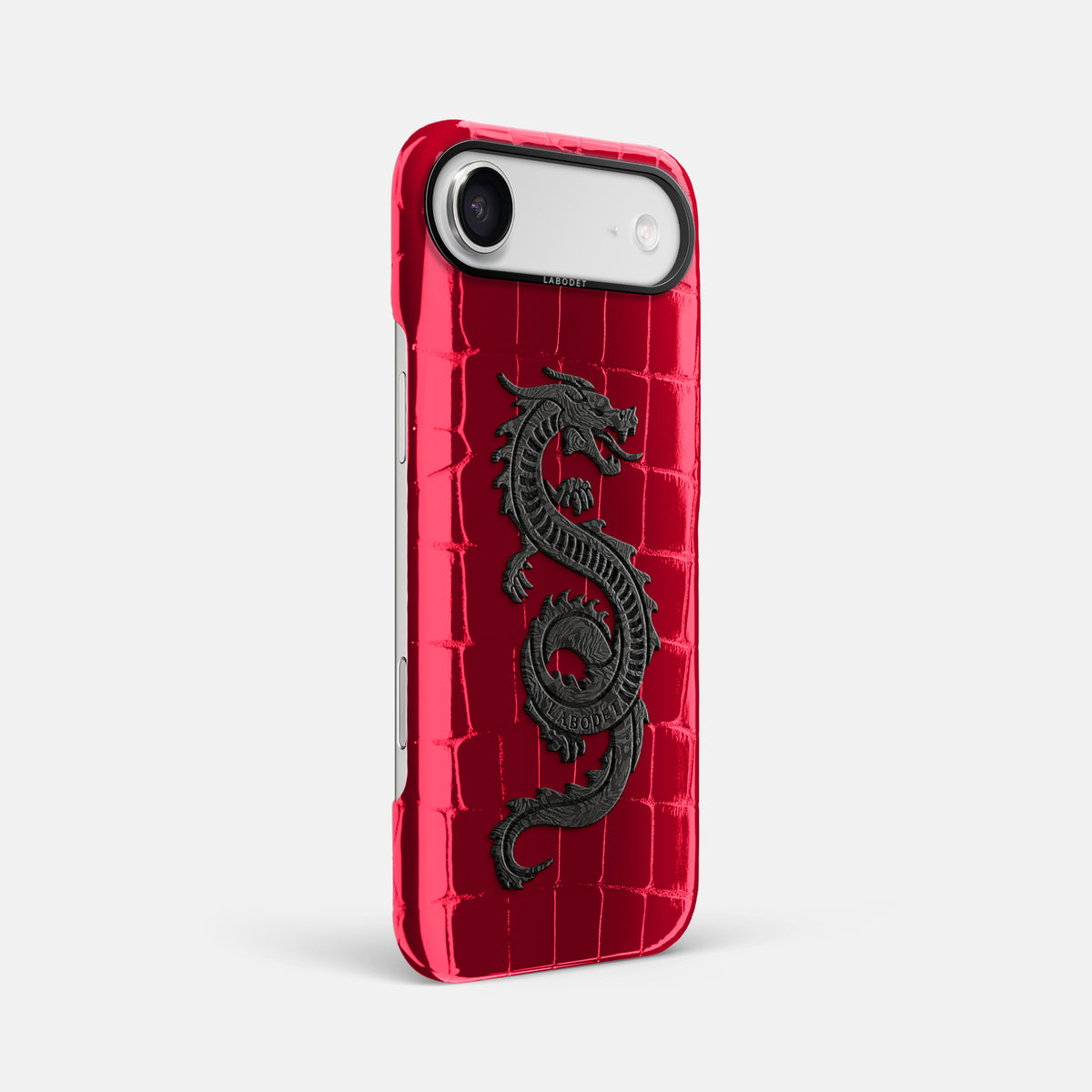 Classic Case With Carbon Dragon For iPhone 17 Air In Shiny Alligator -2 | Cherry-Black