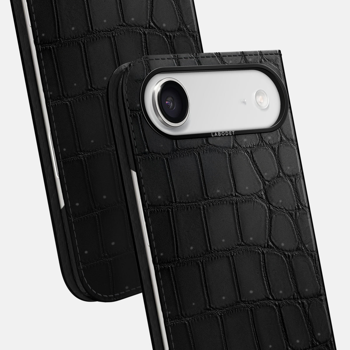 Folio Case For iPhone 17 Air In Porosus Crocodile -5 | Black-Black