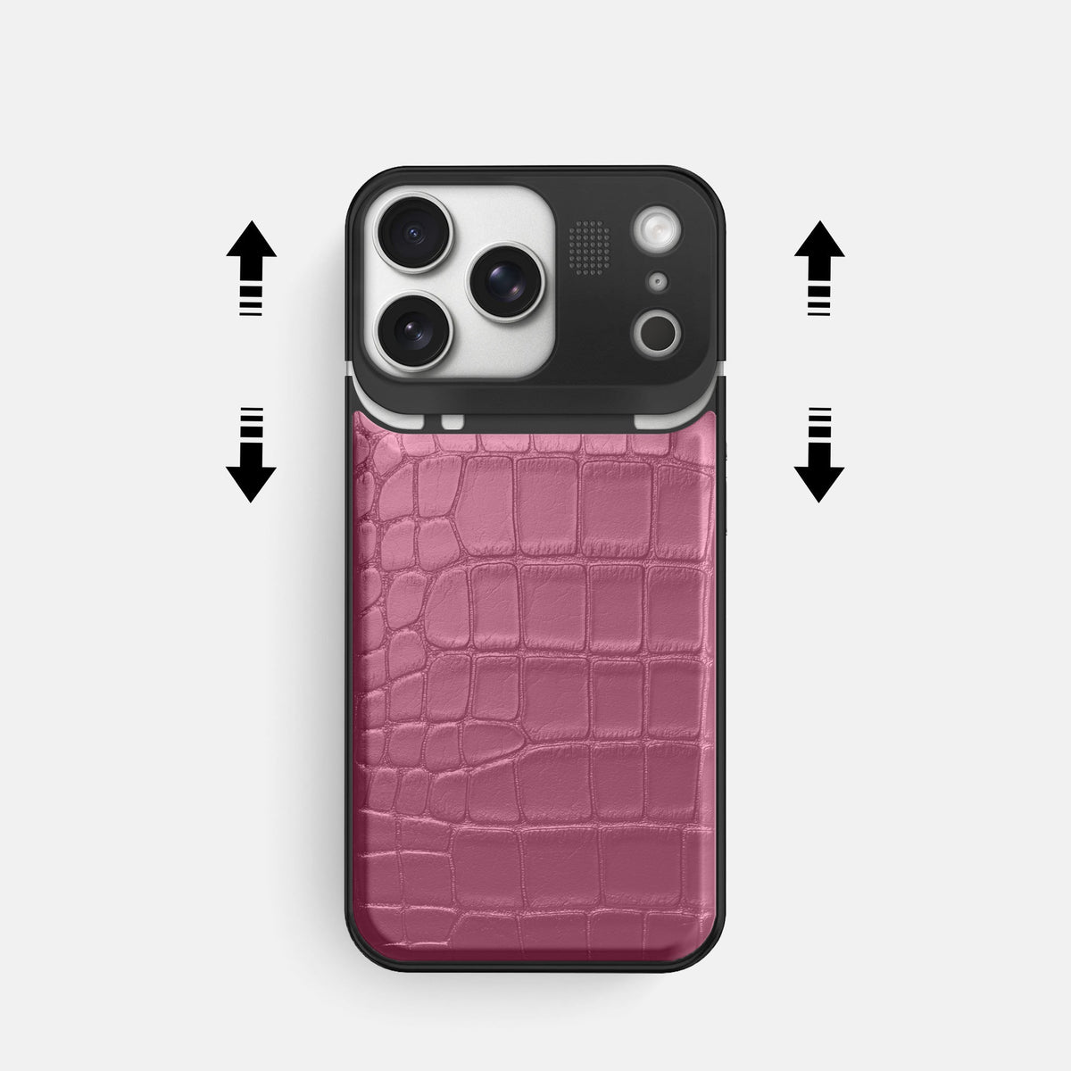 Metal Case For iPhone 18 Pro In Alligator -2 | Pink-Lagoon-Black