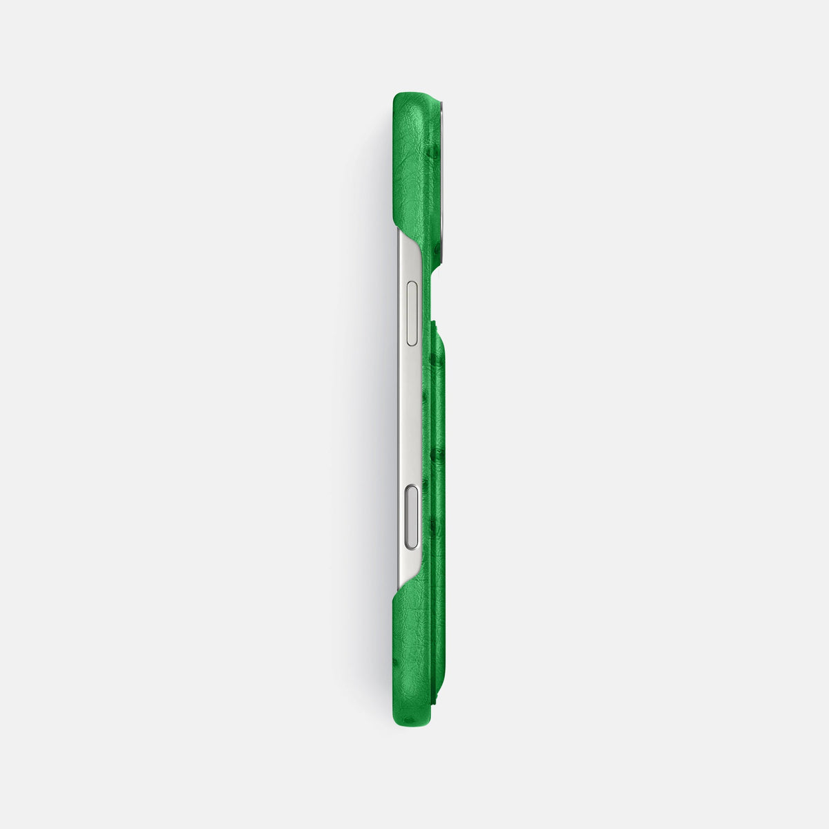 Double Card Case For iPhone 18 Pro Max In Ostrich -3 | Kentucky-Green-Steel