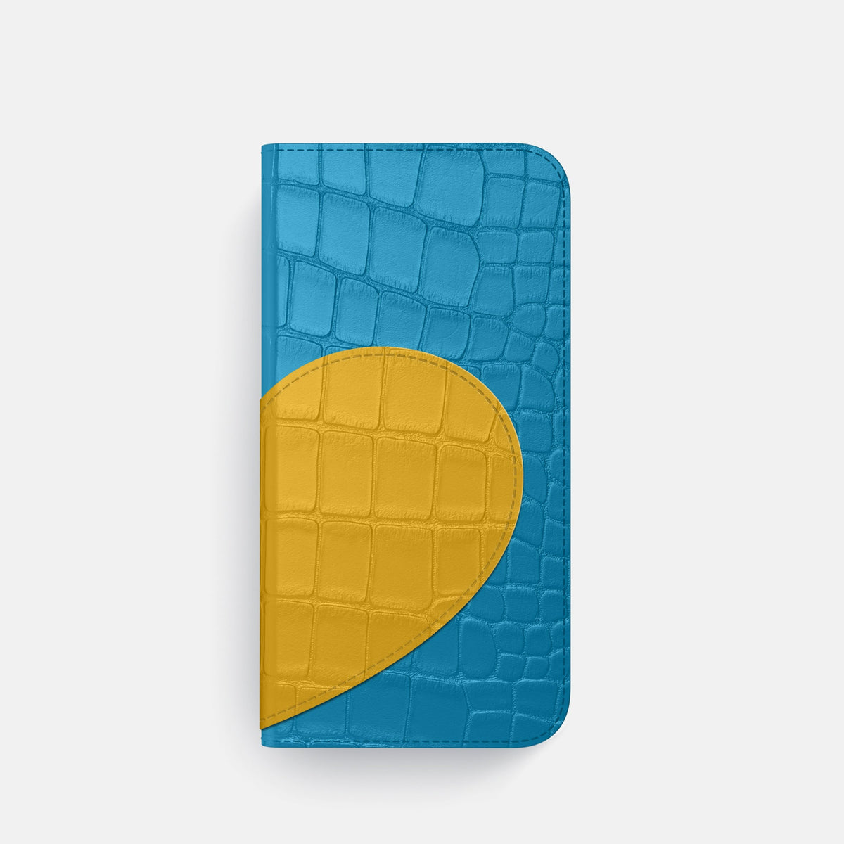 Folio Case With Heart For iPhone 18 Pro In Alligator -4 | Curaçao-Blue-Black