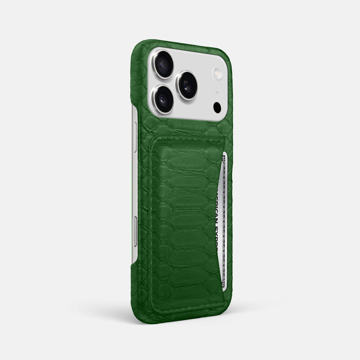 Slim Card Case For iPhone 18 Pro Max In Python -2 | Green